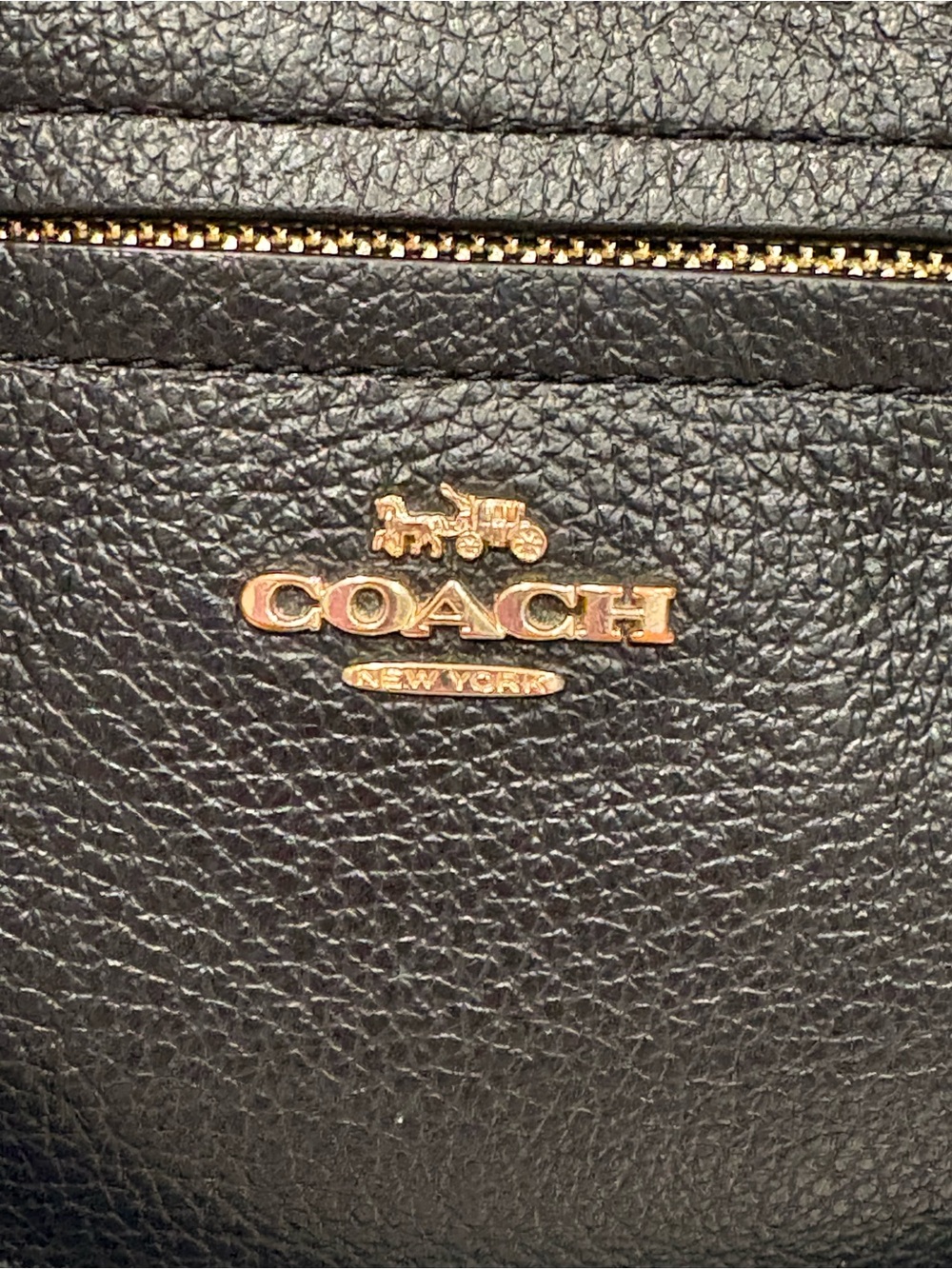 Coach Black Leather Satchel Bag with Gold Hardware - Picture 4 of 10